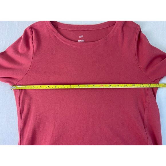 J. Jill Women's Medium Coral 100% Pima Cotton 3/4 Sleeve Scoop Neck Tee Basic - Picture 4 of 7